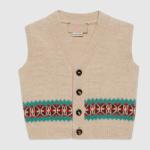 Knitting Patterns Children Sleeveless Buttons Sweater Wholesale Baby Boy Wool