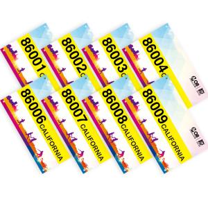 Durable Neon Printed Race Numbers , Rectangular Reflective Marathon Running Bib