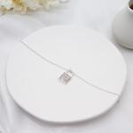 Long Silver Fashion Necklace 47mm With Transparent Drill Pendants