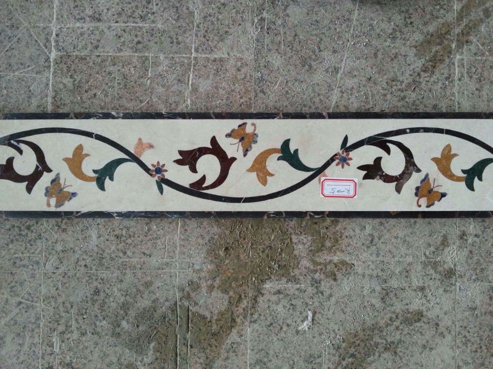 Decorative Marble Floor Medallions Border Designs Customized Shape