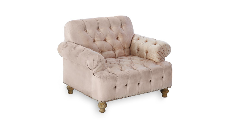 Pink velvet fabric upholstered wedding chair furniture with good design in event style and party rent