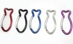 62x25x5mm Assorted Color Fish Shaped Aluminum Snap Hook Aluminum Carabiner