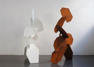 China Garden Usage Geometric Sculpture Outdoor Decoration Of Corten Steel factory