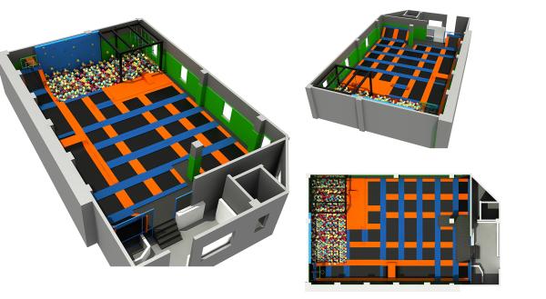 260M2 Super Quality Big Trampoline Park Made in China/ Indoor Trampoline for