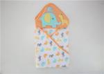 Knit Terry Hooded Swaddle Blanket , Baby Wrap Swaddle Blanket 200G Comfortable