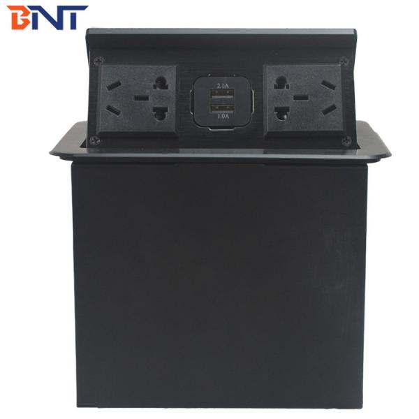 China Black  Brushed  Aluminum  Alloy 3Mm Panel Thickness  Furniture Pop Up Outlet Connector factory