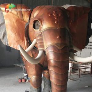 China Mall Decoration Custom Made Animatronics Fiberglass Elephant Statue 4.5 meters factory