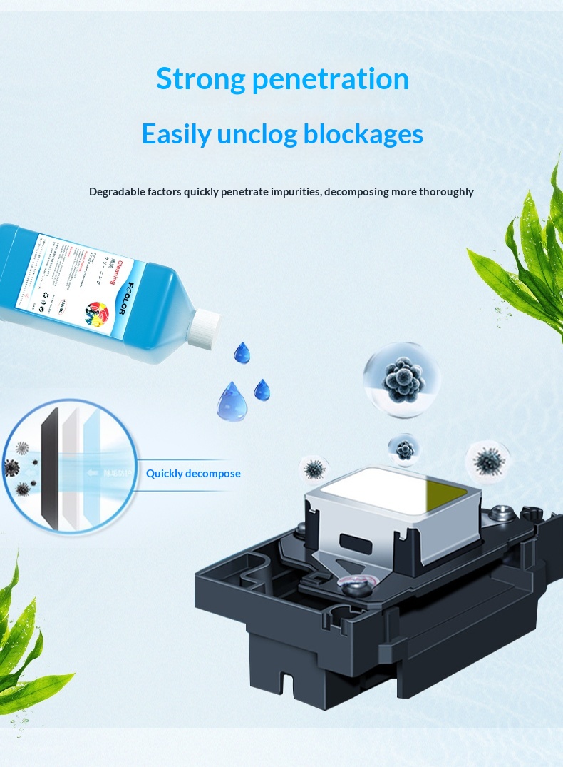 Industrial cleaning solution for printers