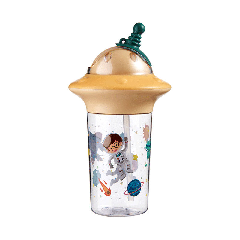 Animal Cartoon Reusable Leakproof Kids Plastic Straw Cups For Back To School