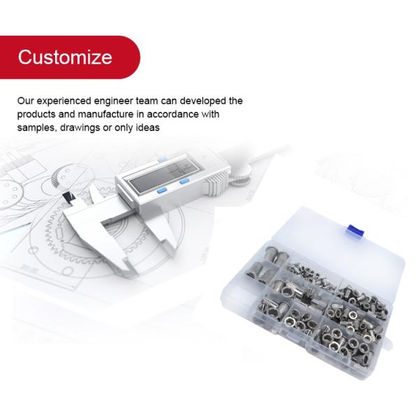 Custom Stainless Steel Hollow Rivet Nuts Inner Threaded Flat Head PE Bag Carton Box Pallet