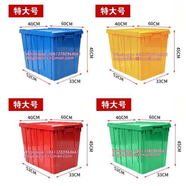 China Cargo Transport Plastic Box, Collapsible 35 Liter Heavy Duty Storage Bin / Foldable & Stackable Utility Crate With Attached lockable Lid factory