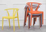 Restaurants Coloured Plastic Dining Chairs Steel Frame