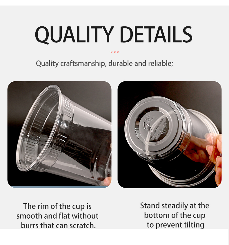 Personalized Disposable Clear Plastic Cup with Dome Lid PET Ice Cream Plastic Cold Drink Cups