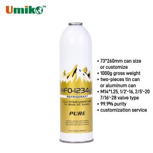 1kg HFO-1234yf Refrigerant Air Conditioner Refrigerant Gas 73*260mm
