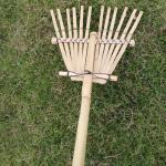 Natural Bamboo Rake Handmade Garden Rakes Harrow Support Customized