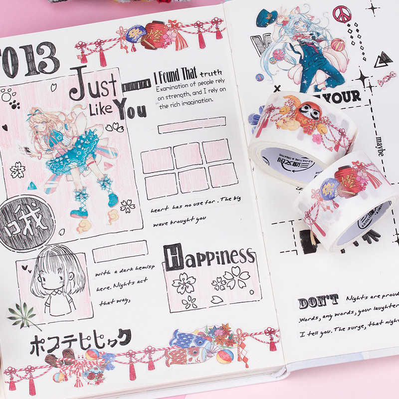 SGS Kawaii Special Ink Printed Washi Tape For Scrapbook
