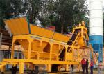 Four Hopper Concrete Mixer Machine 35 M3 / H Mobile Concrete Batching Plant