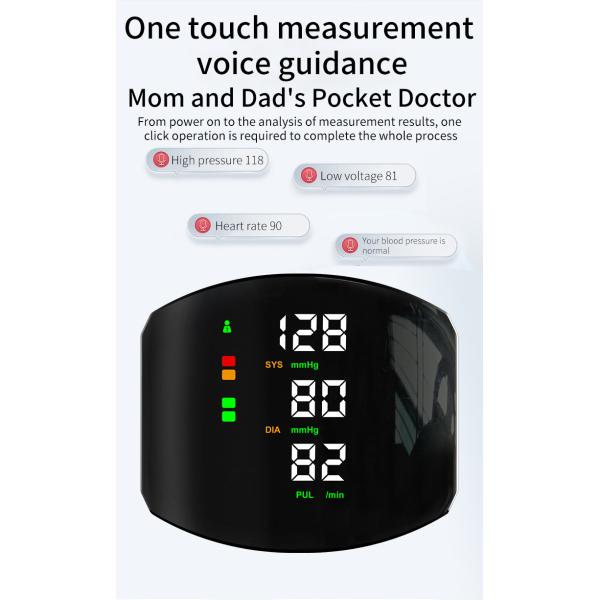 LCD Display With Voice Prompt Quick Results With One Click Household Hospital Level Digital Blood Pressure Monitor