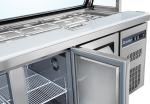 Anticorrosive SS304 Two Door Prep Fridge , 220V Stainless Steel Pizza Prep Table