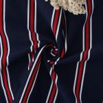 Striped 100 Pure Cotton Fabric , 192cm Sportswear Knit Cotton Yarn Fabric