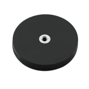 China Strong Pull Neodymium Rubber Coated Pot Magnet With M4 Internal Thread Non Slip Mount factory