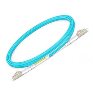China OM3 LC Optical Patch Cord Multimode Duplex Aqua Cable 50/125um factory