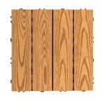 Outdoor Square Wood Deck Tiles Weather Resistant Interlocking Design