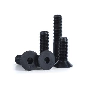 China 10.9 Grade Black Oxide Hex Socket Flat Bolt for Carbon Steel Metric Bolts 16mm-100mm factory