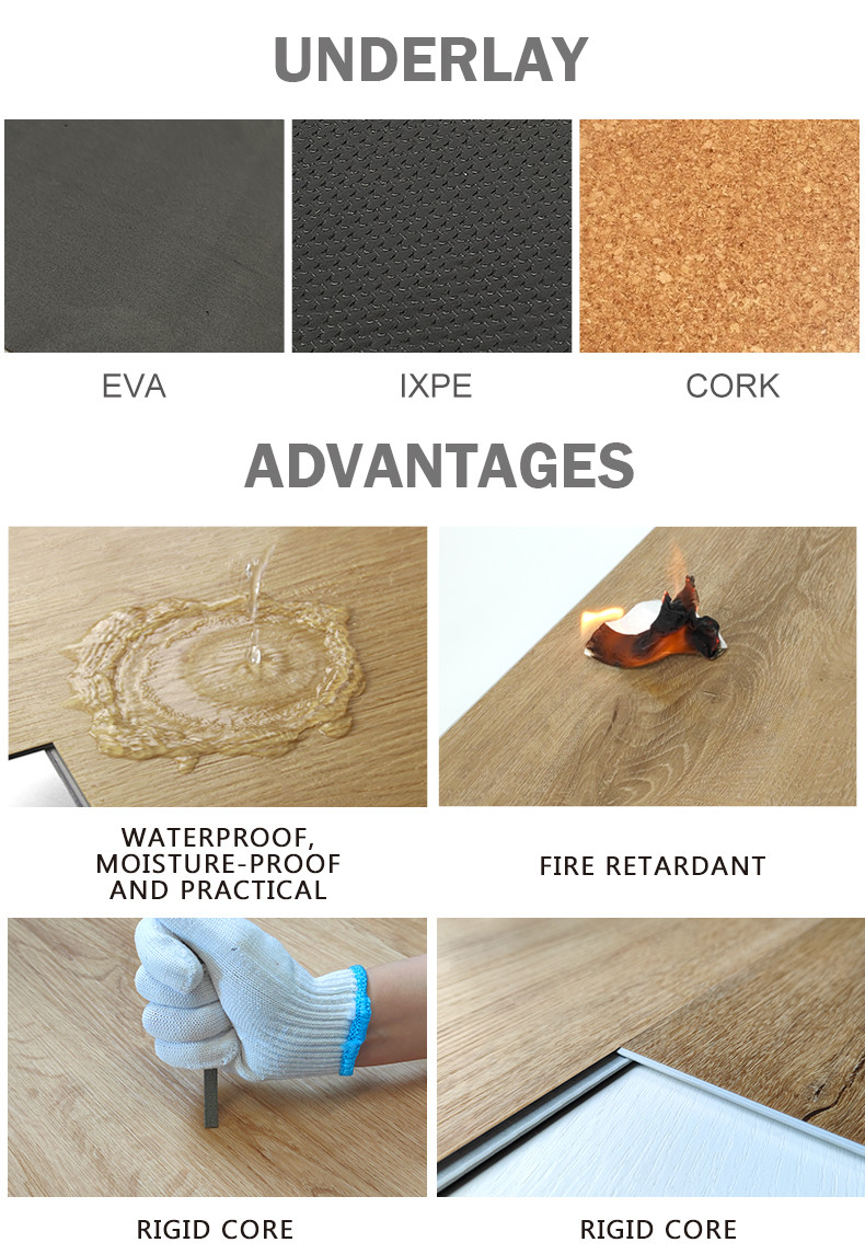 Rubber Gym Self Adhesive Laminate Plastic Solid Wood Square Marble Super Absorbent Tent Timber Wood Vinyl Parquet Spc Flooring