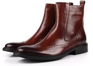 China Handmade Zip Mens Leather Dress Boots Military Army SWAT Combat / Training Boots factory