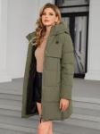 Classic Four Pocket Mid-Length Thickened Down Jacket, machine washable, woman