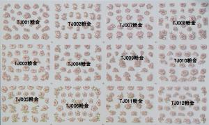 China Nail Art Stickers,Nail Art Decals, Water Slide Nail Stickers, (TJ01-12 pink gold) factory