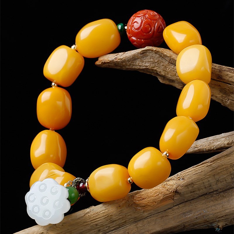 Wholesale Natural Healing Handmade Crystal Honey Amber Raw Stone Bracelet For Gift Souvenir Fine Jewelry Factory Real Classic 10mm Natural Crystal