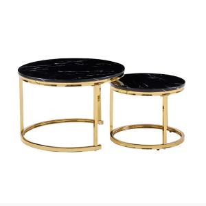 China Round Slate Top Custom Coffee Tables Stainless Steel Easy Clean factory