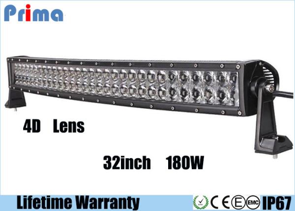 Dual Row 4D 32 Inch Curved Light Bar , Spot Flood Light 180W Curved Led Light