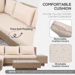 Leisure Outdoor Patio Furniture Modern Design Wicker Rattan Corner Sofa Set for