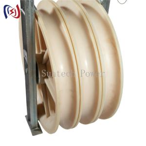 MC Nylon Wheels Conductor Stringing Pulley Blocks With Galvanized Steel Frame