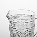 45 Ounce Vintage Glass Water Pitcher Machine Made Transparent Embossed
