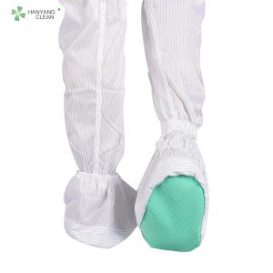 China Electronics clean room reusable and washable white stripe shoes soft sole antistatic ESD anti-slip shoe covers factory