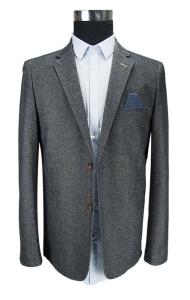 China Deep Grey Mens Casual Blazer Jacket Worsted Business Button Fly Pant Closure Type factory