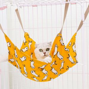 China Pet Summer Cotton Linen Cat Hammock Stand Breathable Cage Cat Swing Nest Multicolor Printing Hammock factory