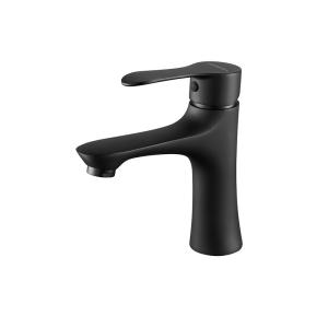 China AG4107H Basin Mixer Faucet , 174.9mm Matte Black Basin Mixer Tap factory