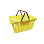 Factory Custom plastic yellow supermarket shopping basket yellow basket