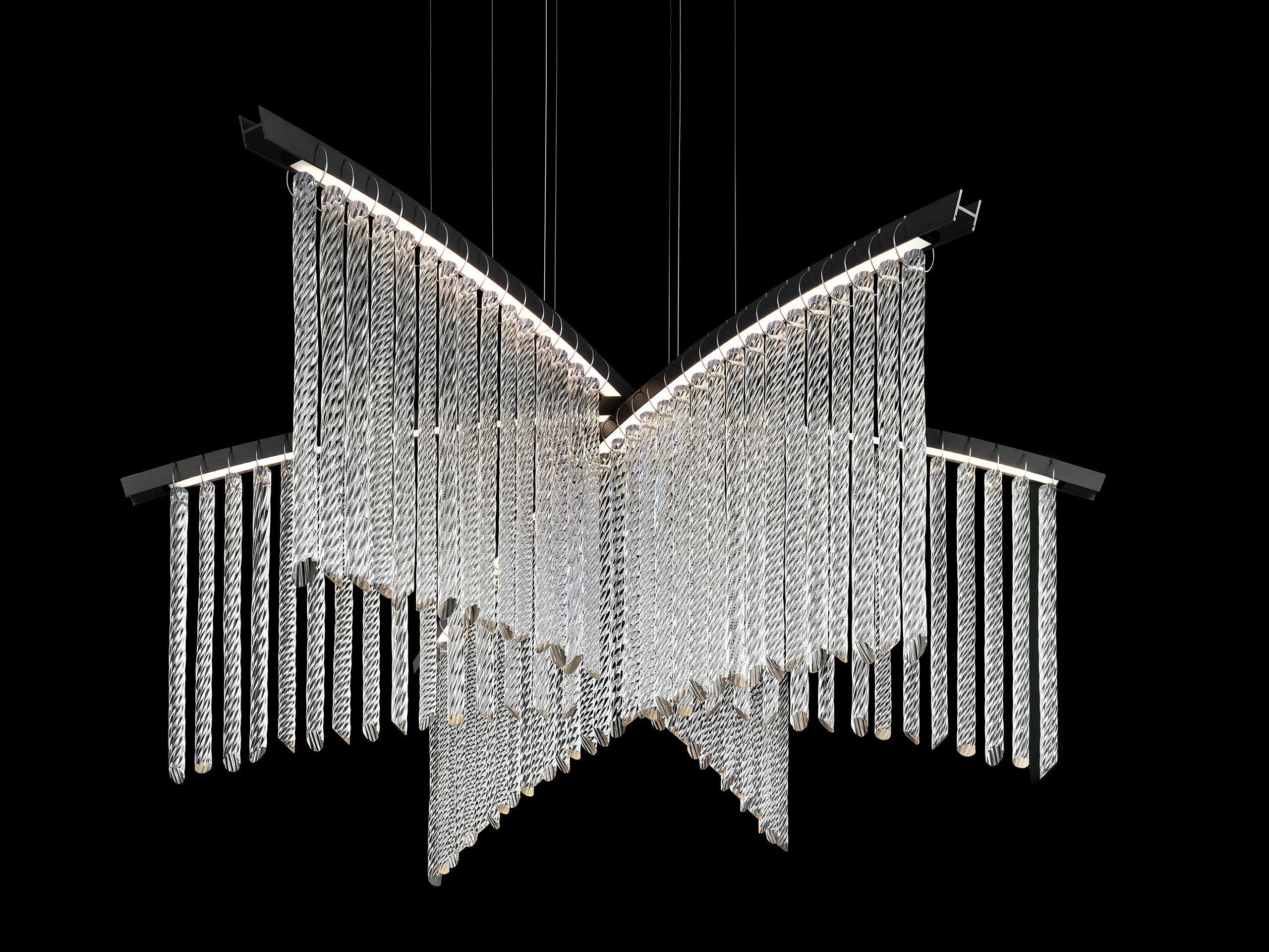 LED Large Modern Entryway Chandelier Distinctive Crystal Large Chandelier