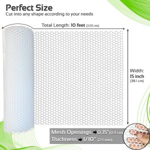 Chicken Wire Fencing Mesh Plastic With Zip Ties, 1.3×10FT Garden Netting For