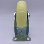 Rigid Top Plate White Nylon Caster Wheels 3 Inch