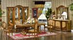 Wooden Carved Flower 6 Seater Dining Table And Chairs ISO14001 European Antique