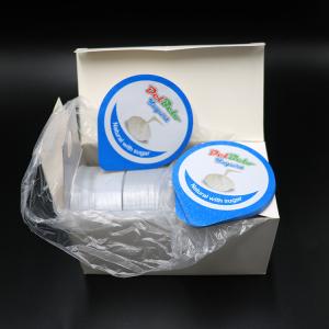 China 75.5mm Die Cut Foil Lidding VMPET Yogurt Lids Recyclable Anti Acid factory