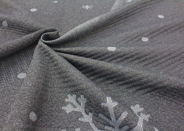 100% polyester fine jacquard knitted mattress fabric snowflake pattern
