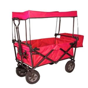 China Iron Outdoor Wagon Carts With Removable Canopy For Beach Shopping Picnic Camping Sports factory
